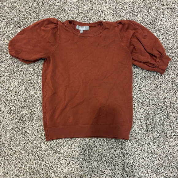 Marled Rust Short Sleeve Top - Picture 3 of 4